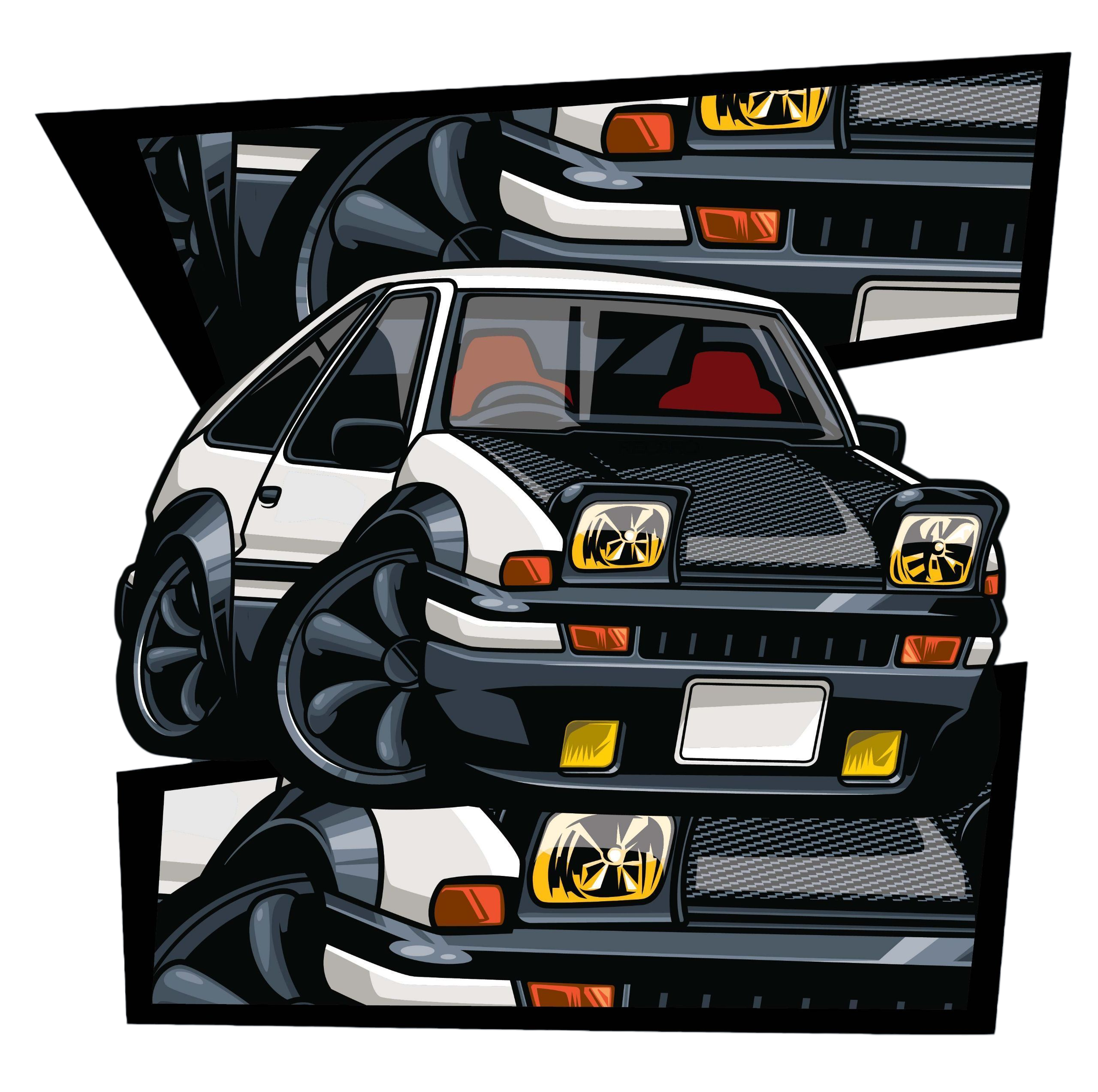 Mug illustration voiture rétro stylée – Image 2