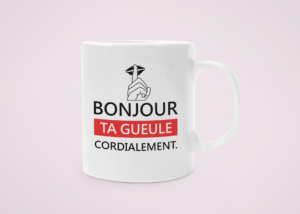 Mug humour "Bonjour, ta gueule"