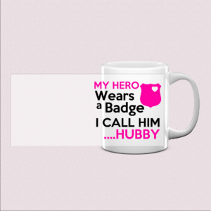 Mug « Mon héros porte un badge » pour mon mari