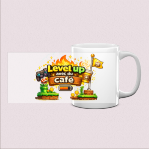Mug "Level Up" - Cadeau Café Motivant
