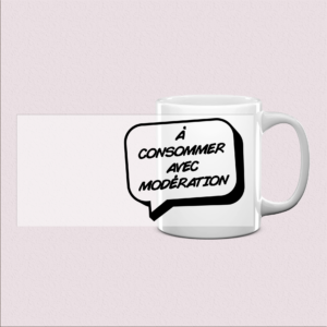Mug imprimé "À consommer avec plaisir"