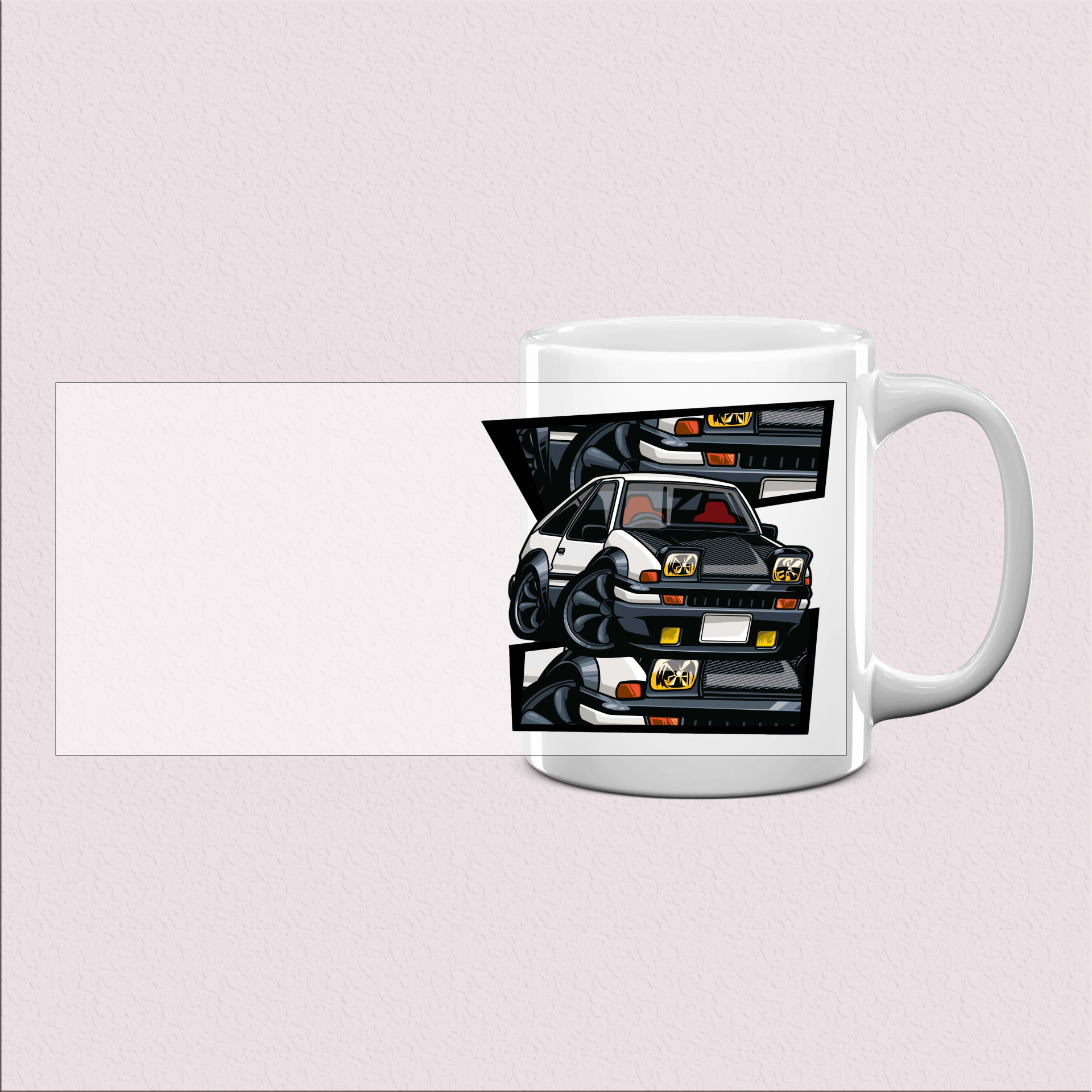 Mug illustration voiture rétro stylée