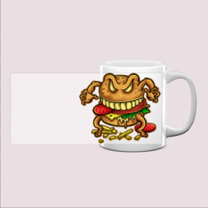 Mug imprimé « La malédiction du burger »
