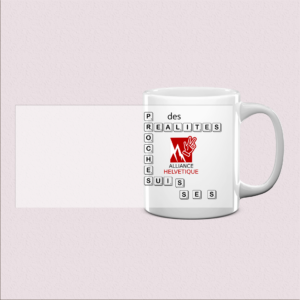 Mug imprimé « Proches des réalités suisses »