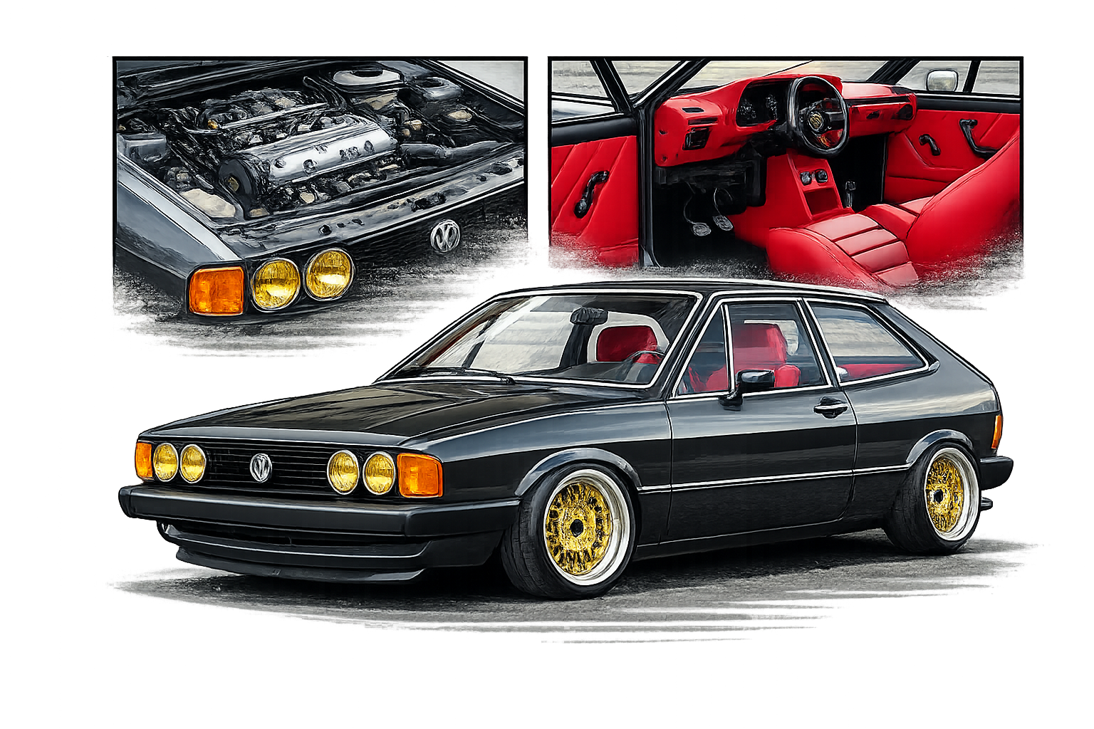 Mug imprimé Voiture Vintage Scirocco – Image 2