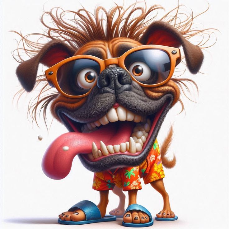 Mug Caricature Chien en Vacances – Image 2