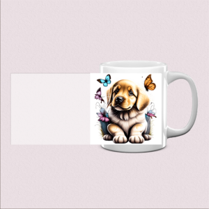 Mug imprimé Chiot aux Papillons