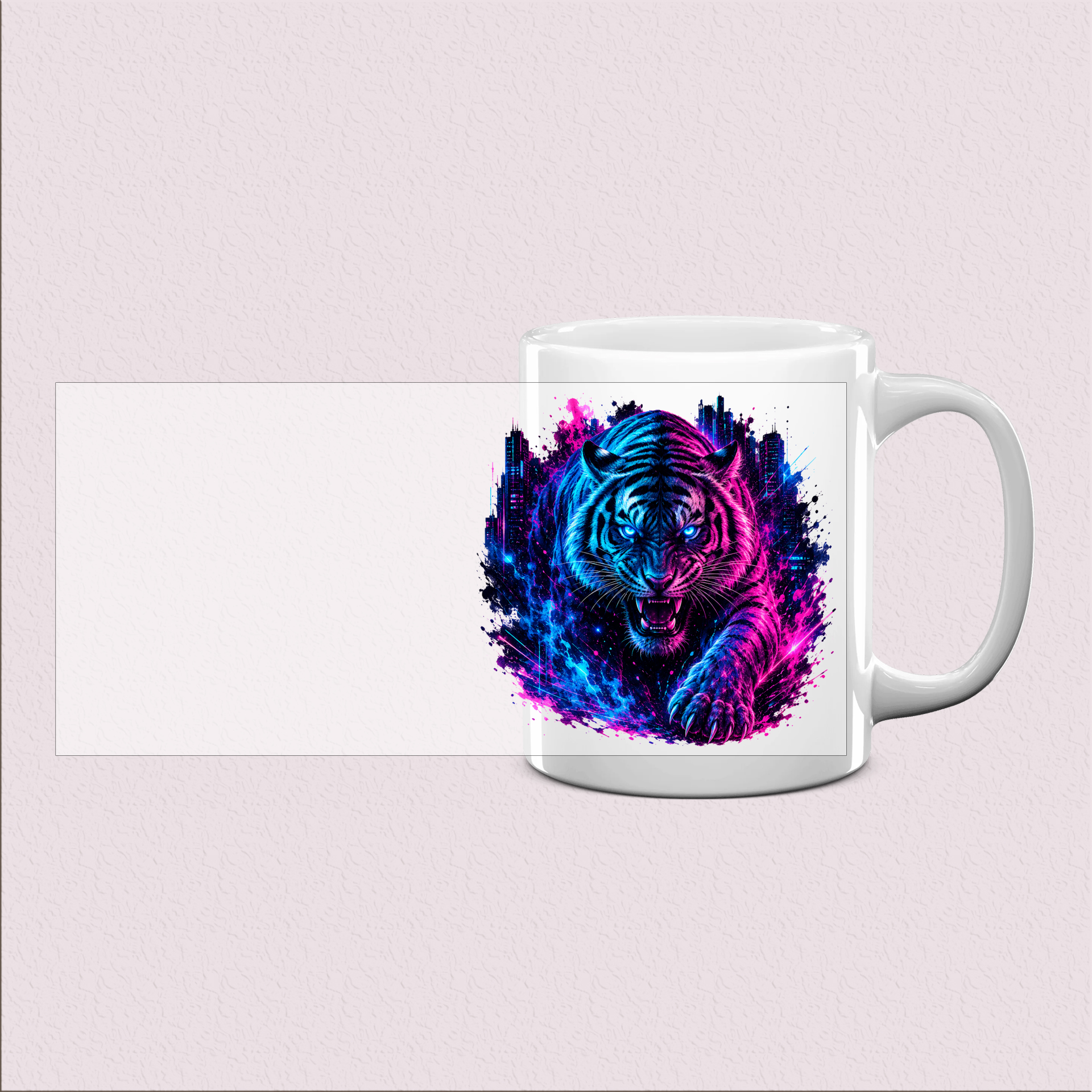 Mug Tigre Néon Bleu et Rose