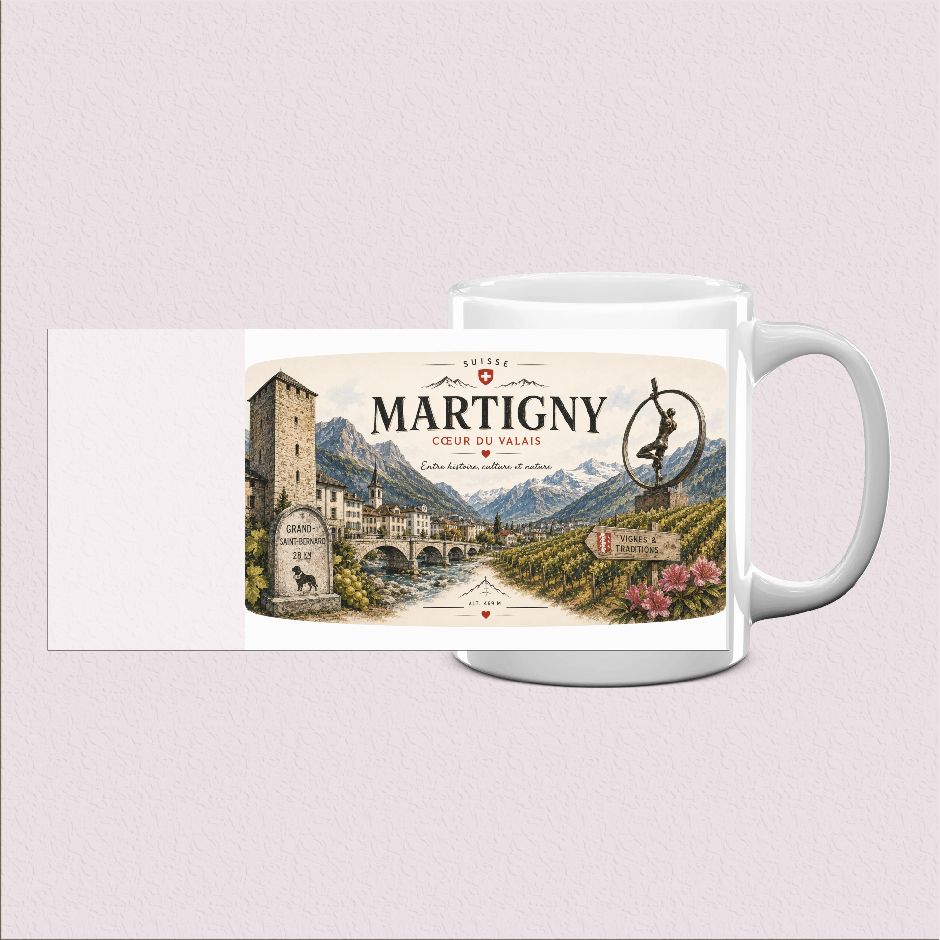 Mug Martigny - Cadeau typique suisse
