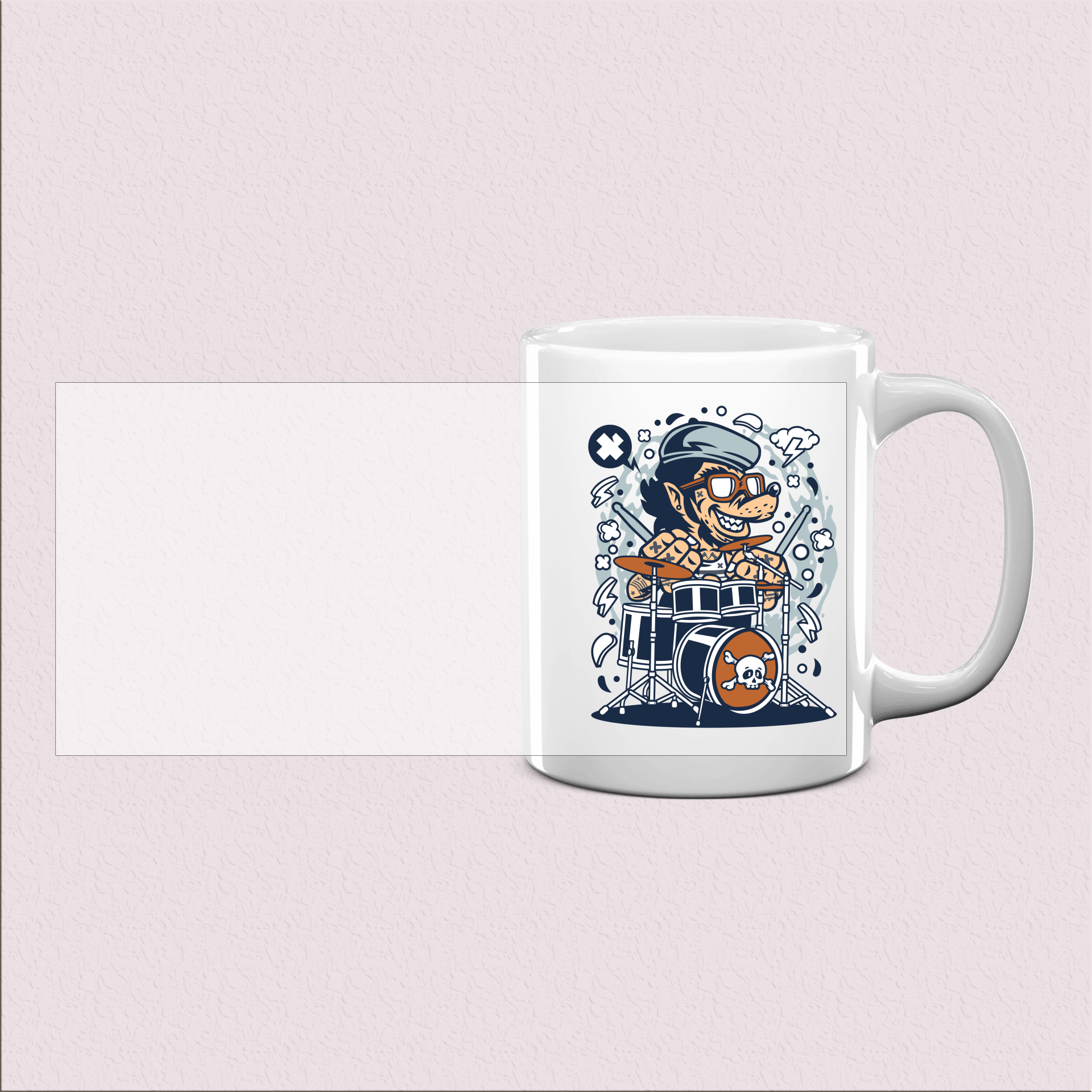 Mug imprimé loup Batteur