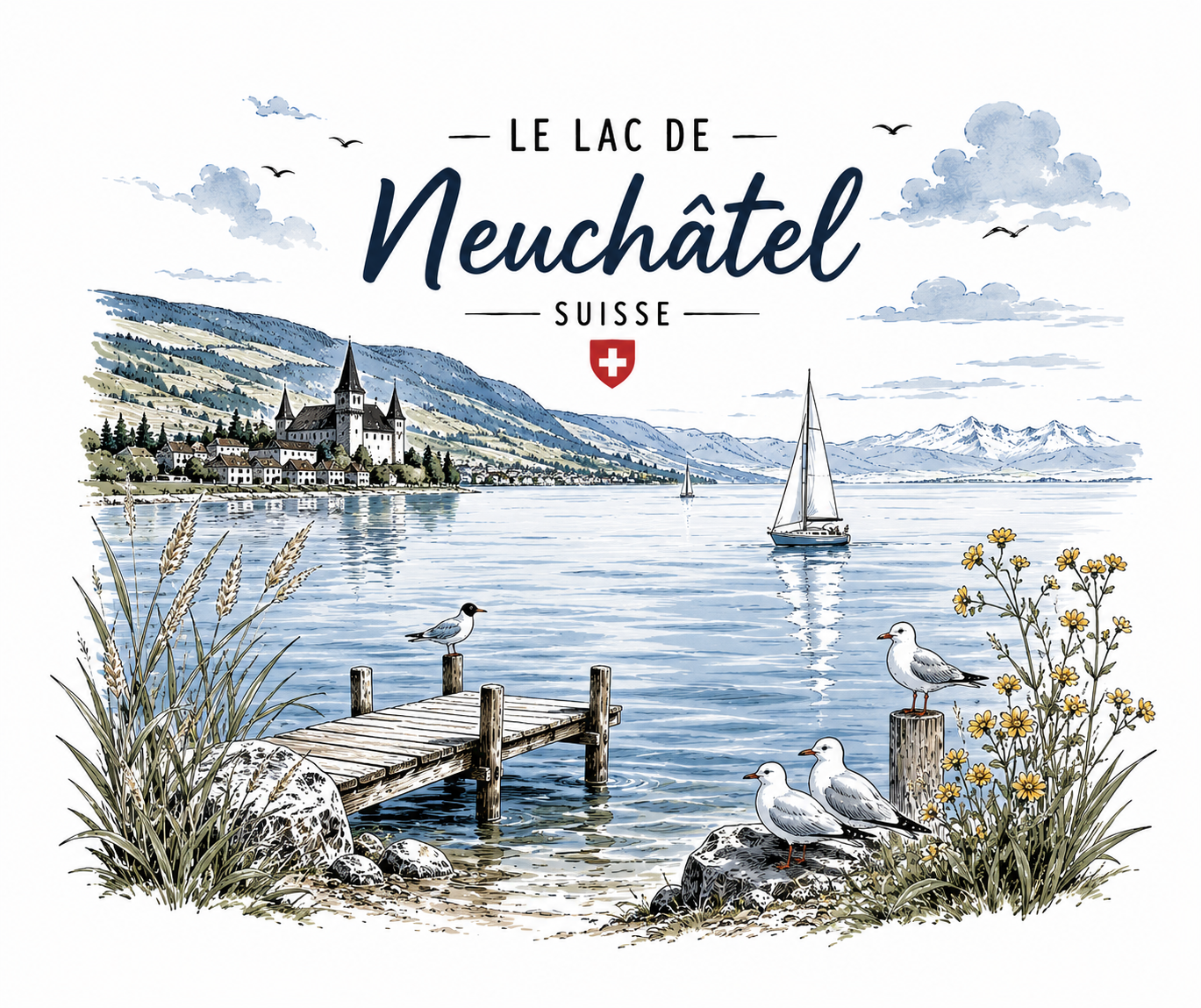 Mug Lac de Neuchâtel - Souvenir suisse – Image 2
