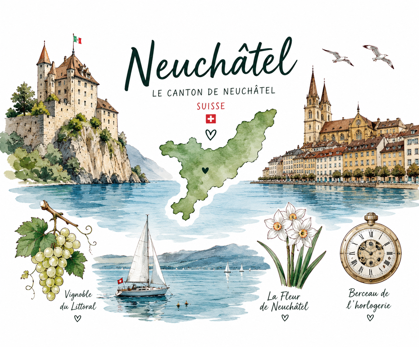 Mug imprimé Neuchâtel – Souvenir Swiss – Image 2